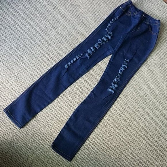 Jeans Legging Blue Jeggings Skinny Pants Skinny Small Distressed WOMEN'S SMALL - Picture 1 of 9